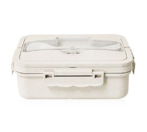 בנטו – קופסת אוכל מחיטה עם חלוקה וידית נשיאה